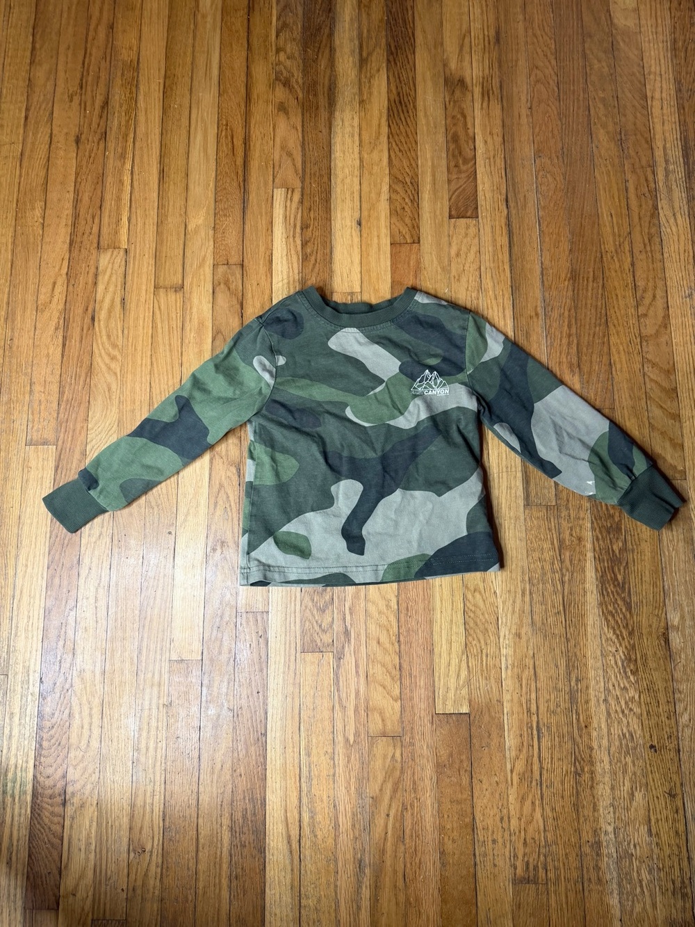 George 3/4 Camo Long-Sleeve Kids Top - Green